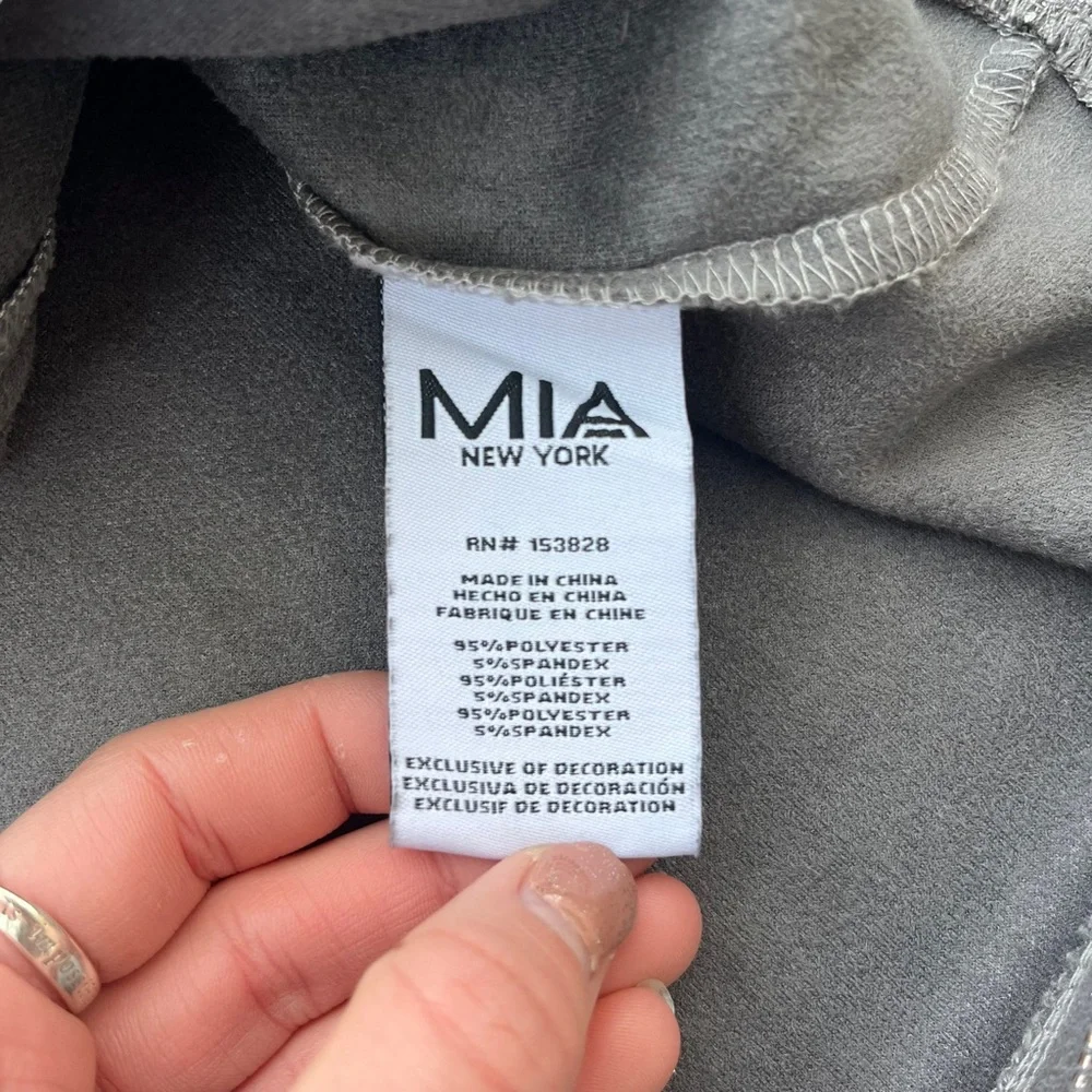 Mia New York Girl’s Size Large‎ Silver Metallic Zip Detail Snakeskin Print Dress